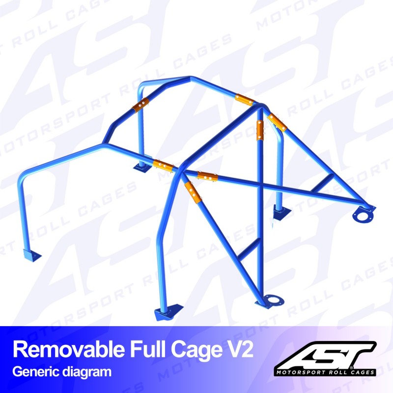 AST Full Cage V2 6-puncte (Bolt-In) pentru SEAT Leon (5F) 5 usi Hatchback