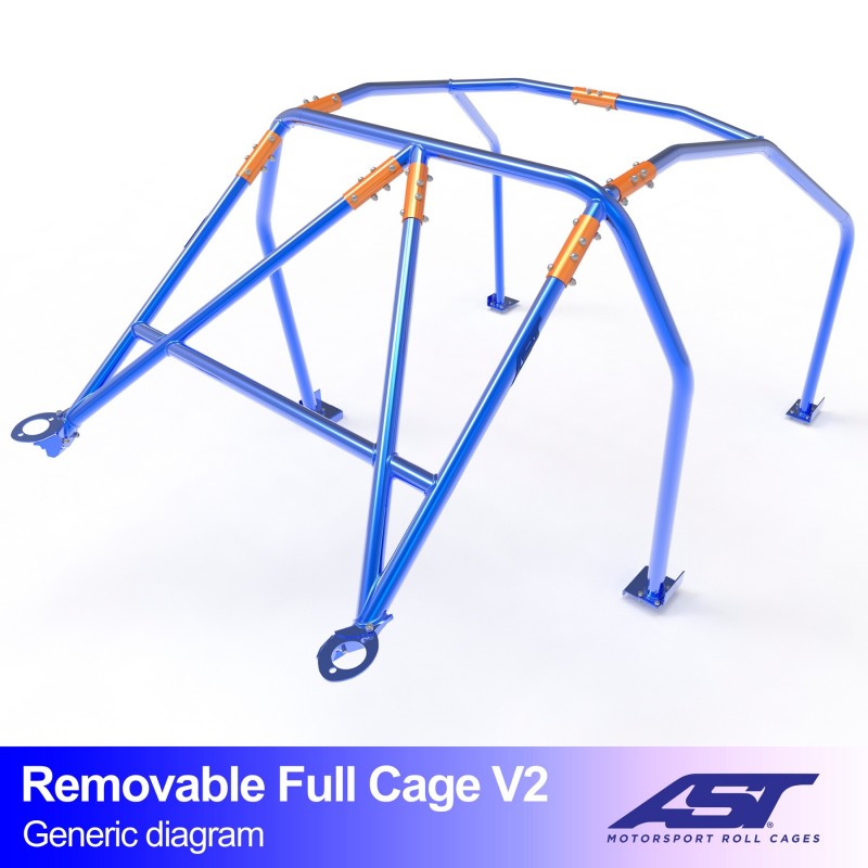 AST Full Cage V2 6-puncte (Bolt-In) pentru SUBARU BRZ (ZC6) 2 usi Coupe