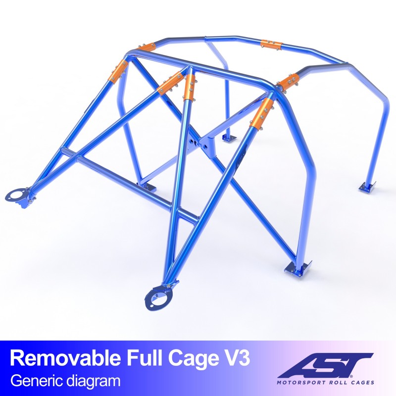 AST Full Cage V3 6-puncte (Bolt-In) pentru SUBARU BRZ (ZC6) 2 usi Coupe