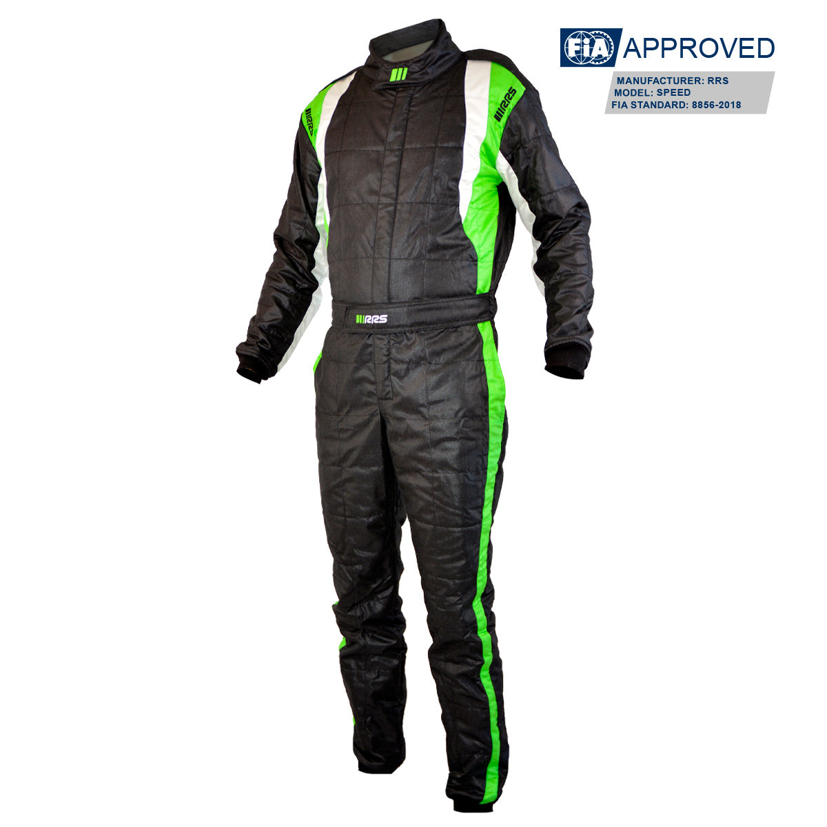 Combinezon FIA RRS SPEED RACE SUIT BLACK AND GREEN