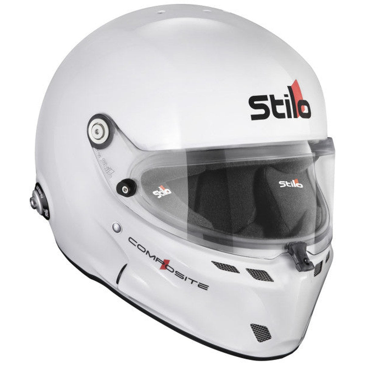 CASCA STILO ST6 F TURISMO ALB/NEGRU - SNELL SA2025 FIA 8859-24 HANS FIA8858-10