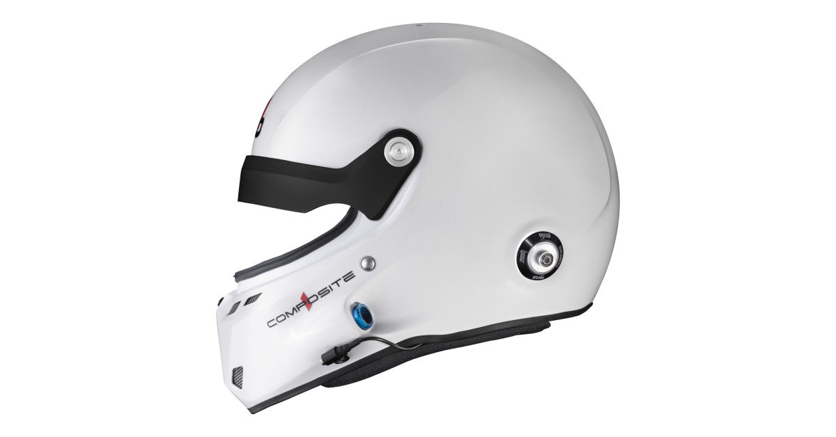 CASCA STILO ST6 GT TURISMO COMPOSITE WHITE/BLACK - SNELL SA2025 FIA 8859-24 HANS FIA8858-10