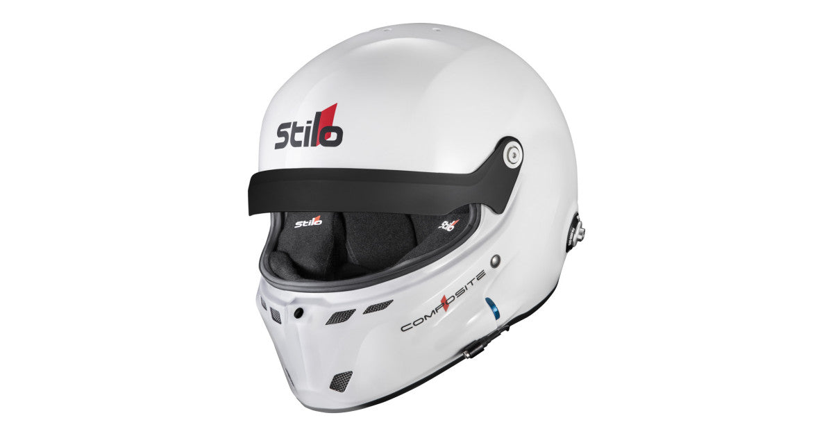 CASCA STILO ST6 GT TURISMO COMPOSITE WHITE/BLACK - SNELL SA2025 FIA 8859-24 HANS FIA8858-10