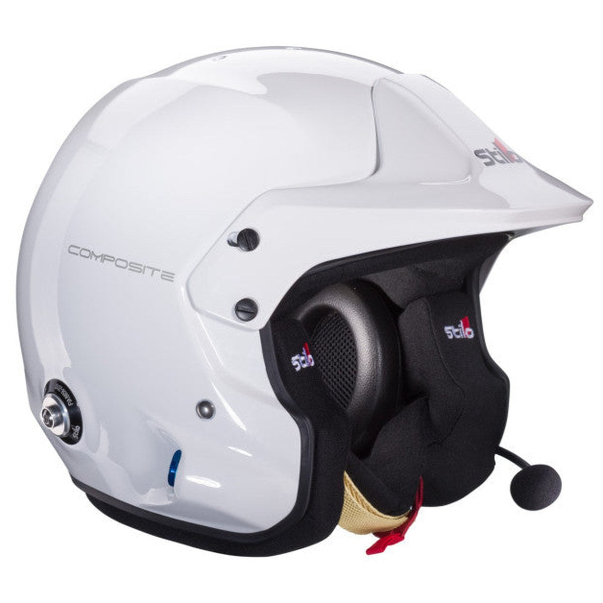CASCA STILO VENTI4 TROPHY PLUS COMPOSITE ALB CU INTERIOR NEGRU - SNELL SA2025 FIA 8859-2024