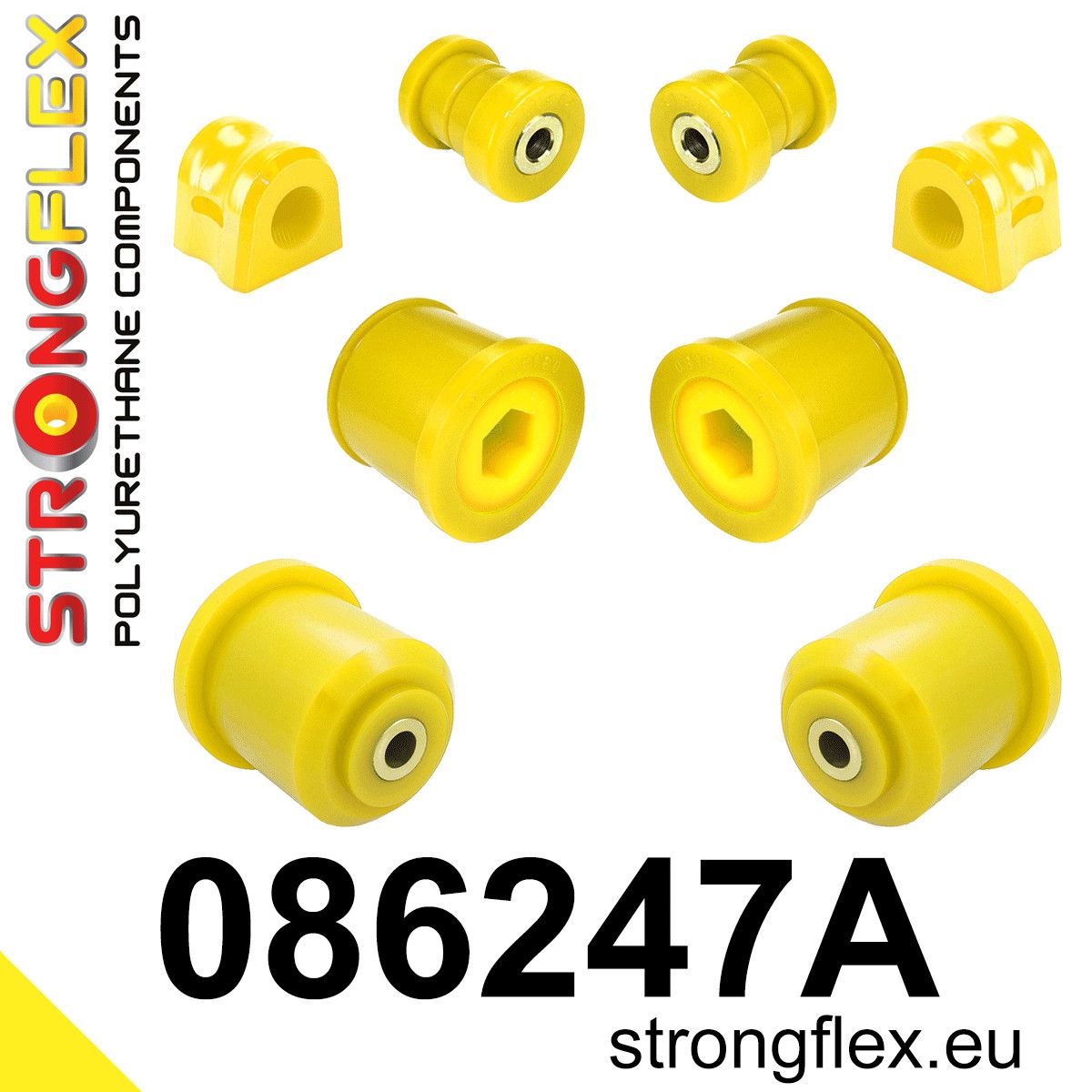 Kit bucse poliuretan Strongflex suspensie fata si punte spate SPORT - Honda Civic - 086247A