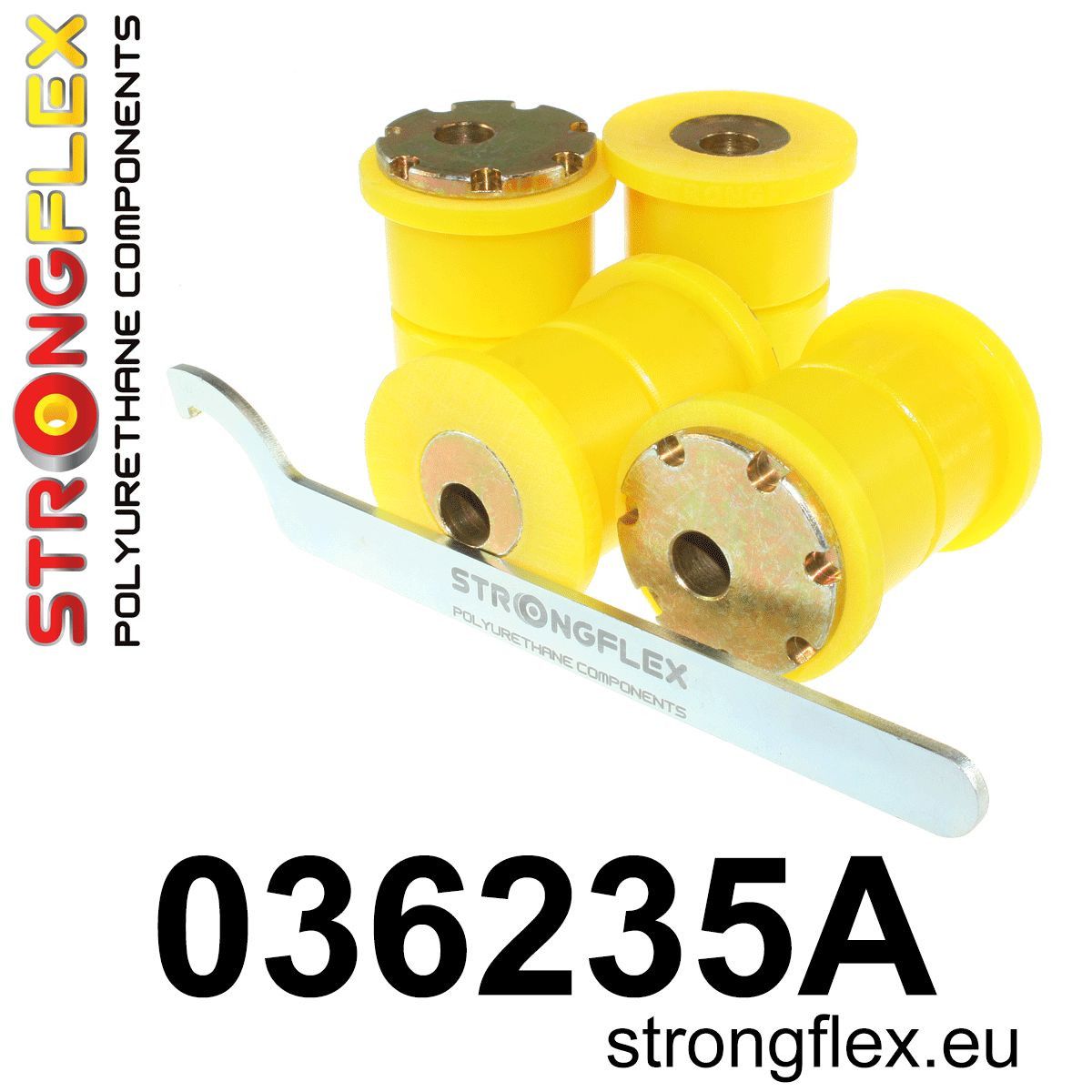 Bucsa poliuretan Strongflex brat longitudinal spate kit eccentric SPORT - BMW Seria 5, Seria 6 - 036235A