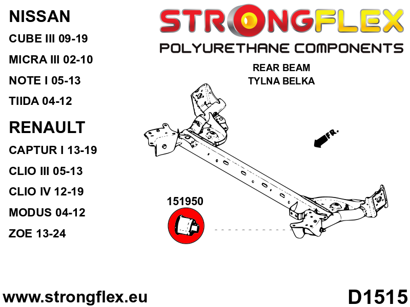 Bucsa poliuretan Strongflex punte spate - Renault Clio - 151950B