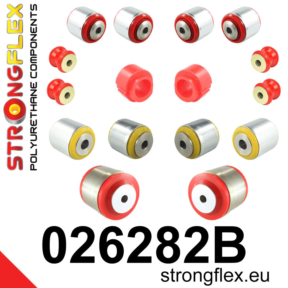 Kit bucse poliuretan Strongflex suspensie fata - Audi A4 / S4 / RS4, A5 / S5 / RS5 - 026282B