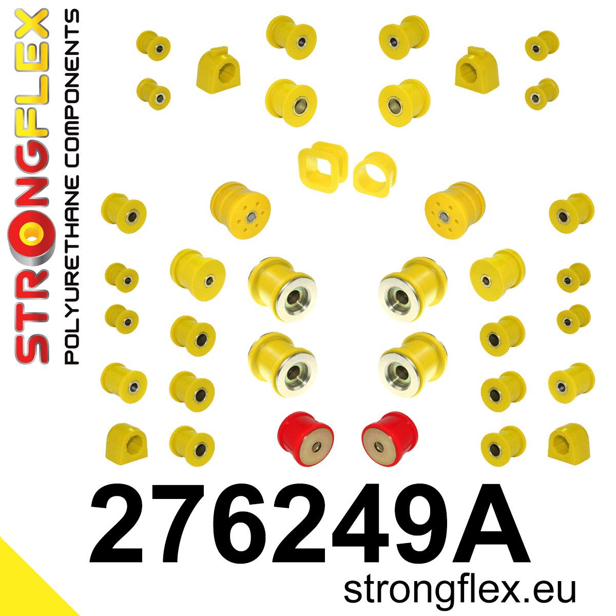 Kit complet bucse poliuretan Strongflex pentru suspensie SPORT - Subaru Forester, Impreza, Legacy/Outback - 276249A