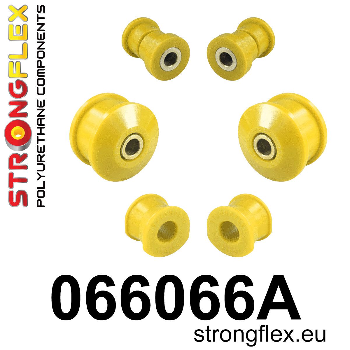 Kit bucse poliuretan Strongflex suspensie fata SPORT - Fiat 500, Panda - 066066A