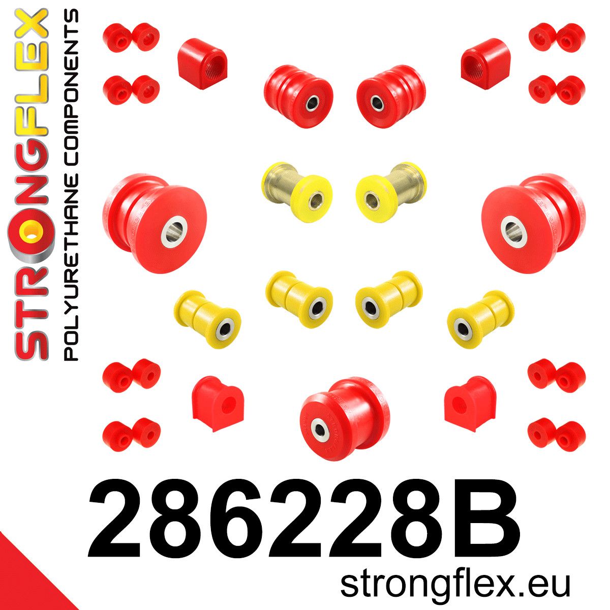 Kit complet bucse poliuretan Strongflex pentru suspensie - Nissan Silvia / 200SX - 286228B