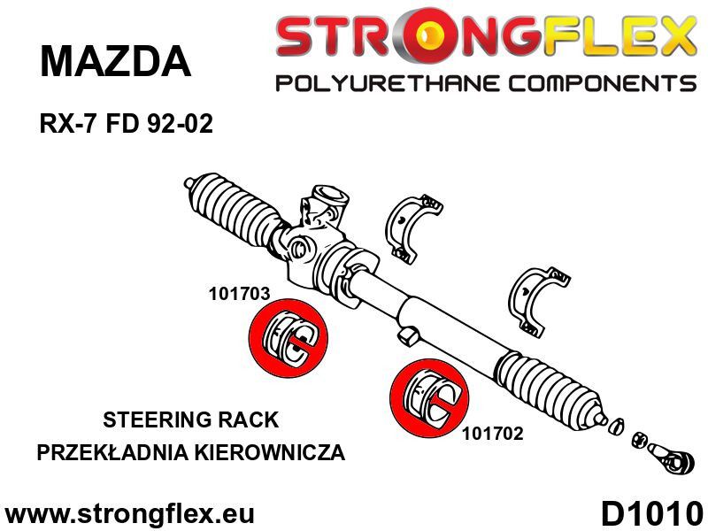 Bucsa poliuretan Strongflex caseta de directie SPORT - Mazda RX-7 - 101702A