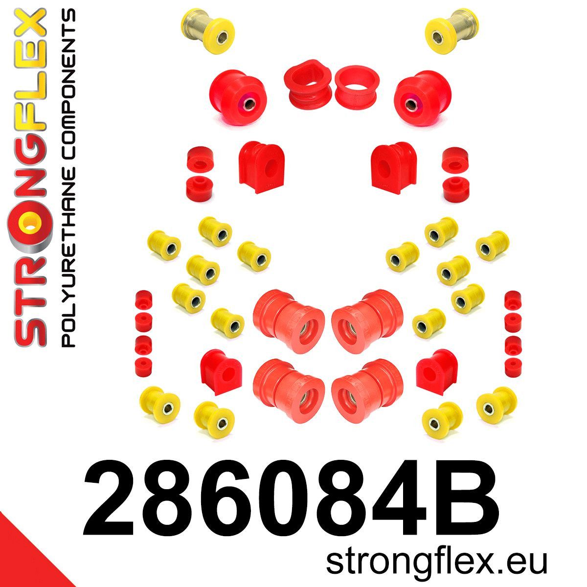 Kit complet bucse poliuretan Strongflex pentru suspensie - Nissan Silvia / 200SX - 286084B