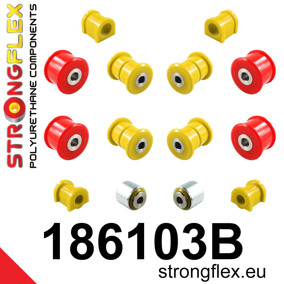 Kit complet bucse poliuretan Strongflex pentru suspensie - Porsche Boxster / Cayman - 186103B