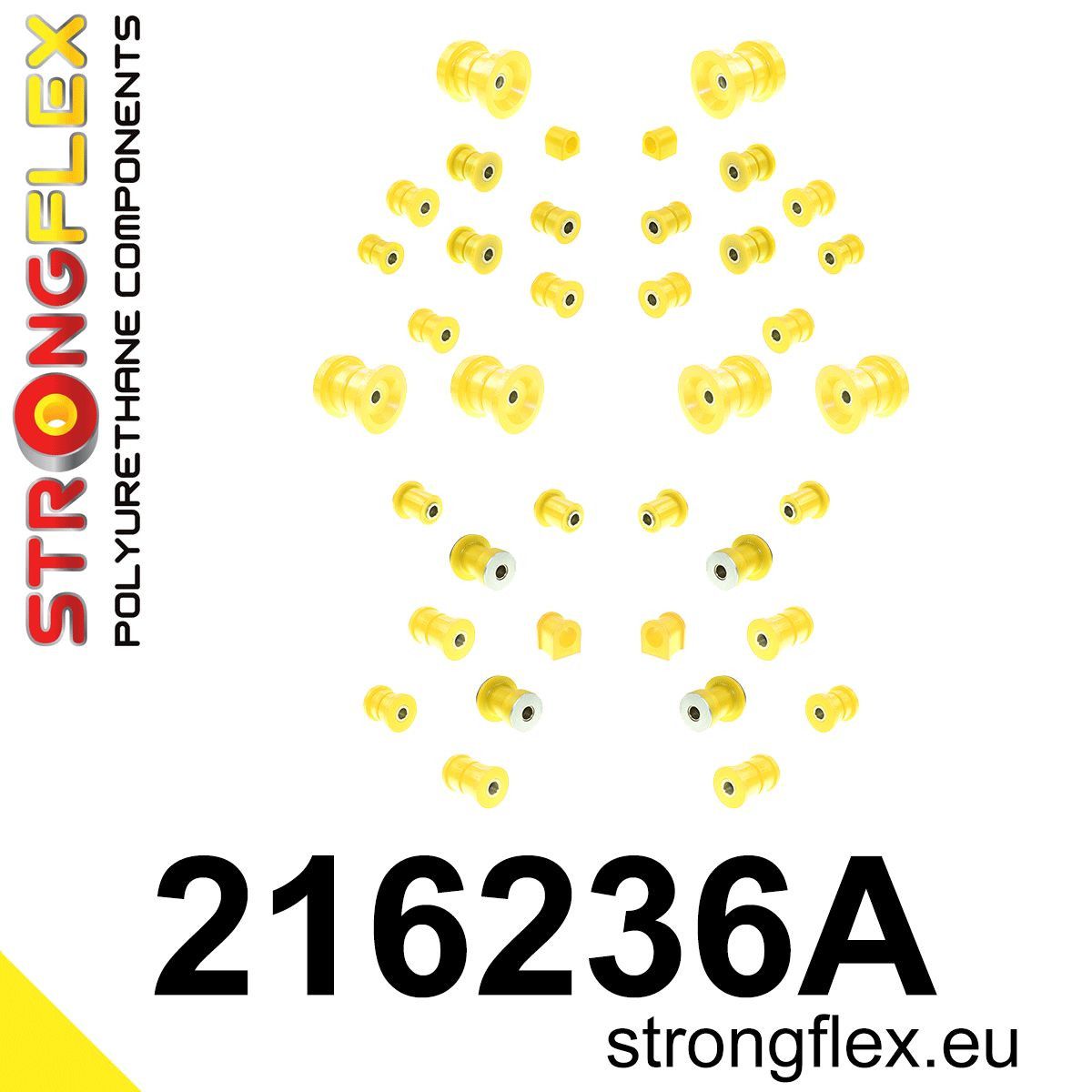 Kit complet bucse poliuretan Strongflex pentru suspensie SPORT - Toyota Supra - 216236A