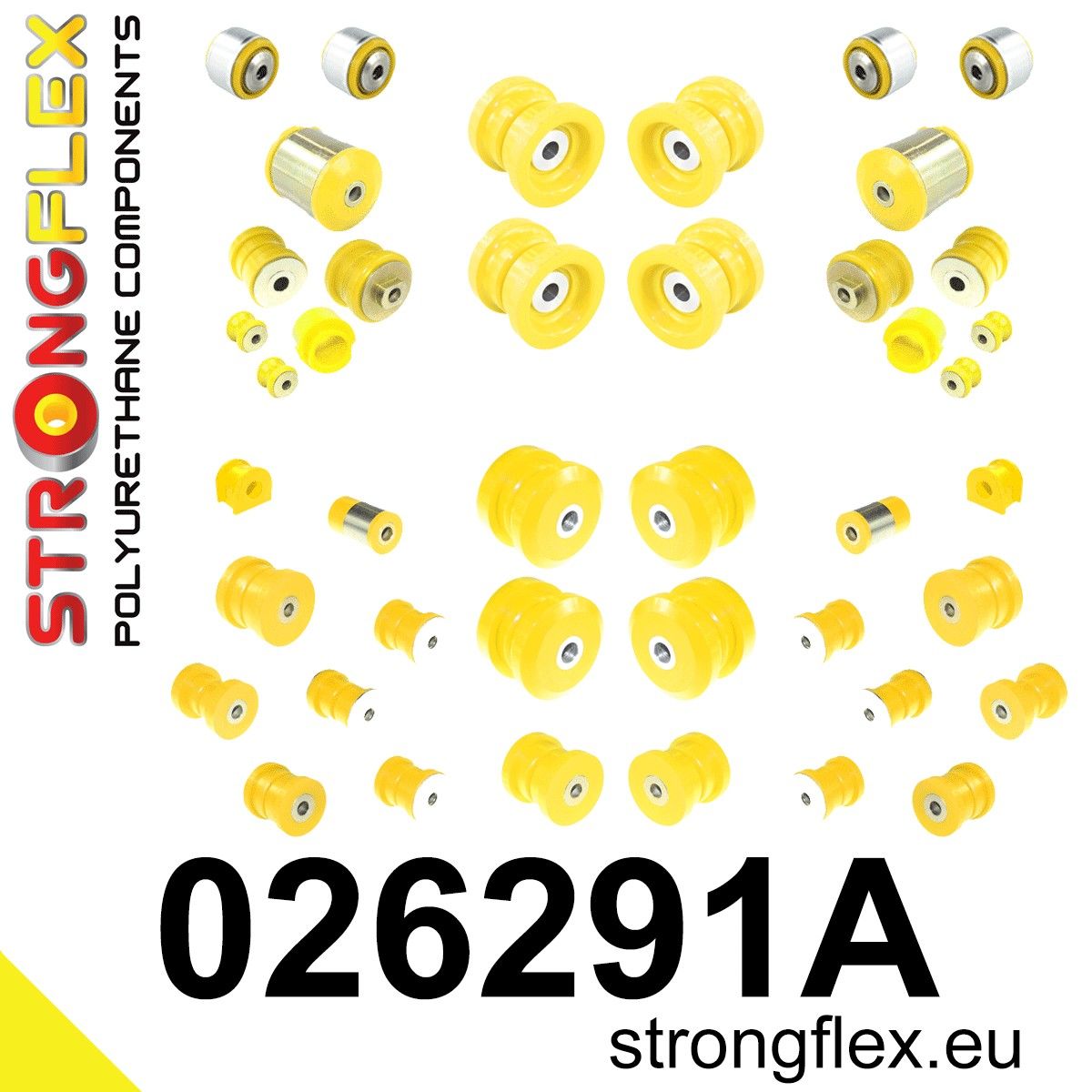 Kit complet bucse poliuretan Strongflex pentru suspensie SPORT - Audi A4 / S4 / RS4 - 026291A