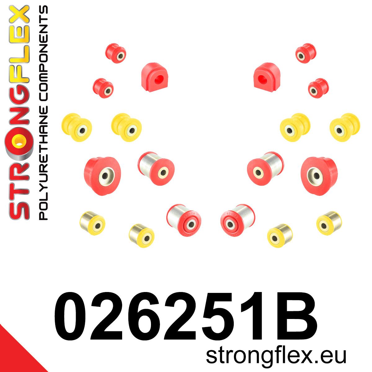 Kit bucse poliuretan Strongflex suspensie spate - Audi A4 / S4 / RS4, A5 / S5 / RS5 - 026251B