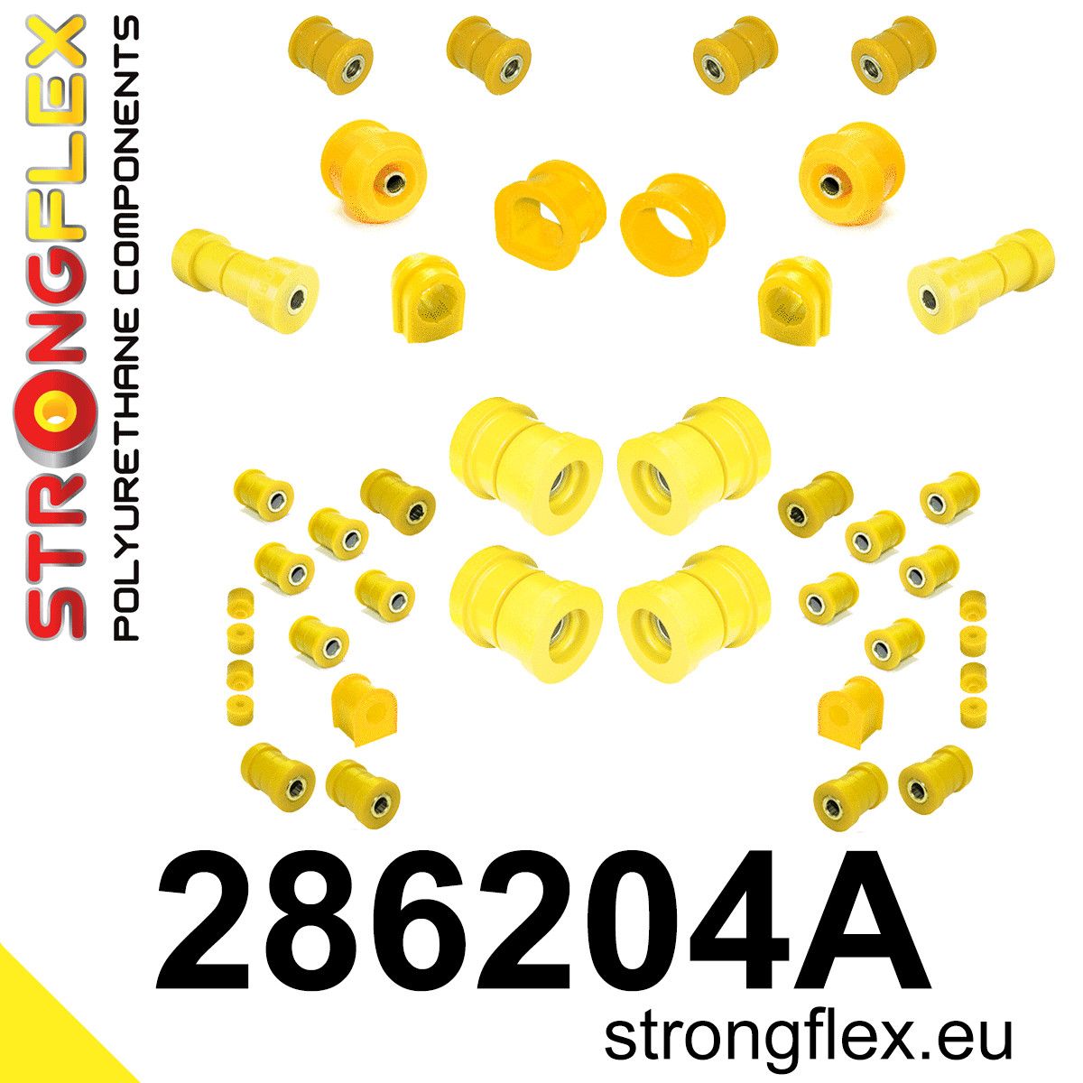 Kit complet bucse poliuretan Strongflex pentru suspensie R33 R34 AWD SPORT - Nissan Skyline - 286204A