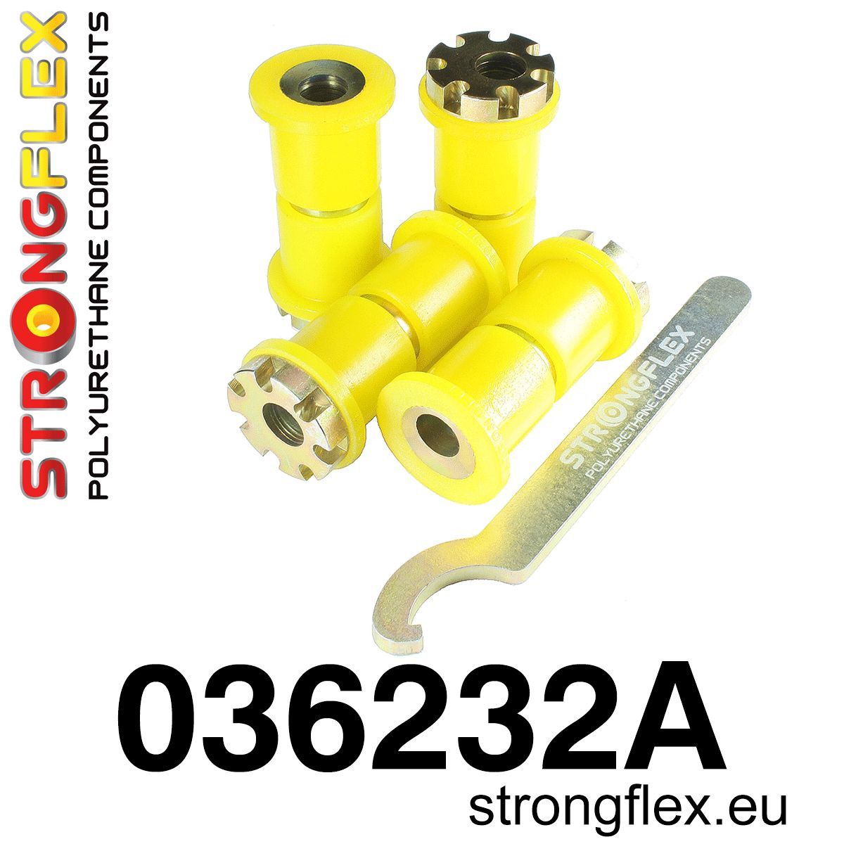 Bucsa poliuretan Strongflex brat longitudinal spate kit eccentric SPORT - BMW Seria 3, Seria 5, Seria 6, Z3 - 036232A