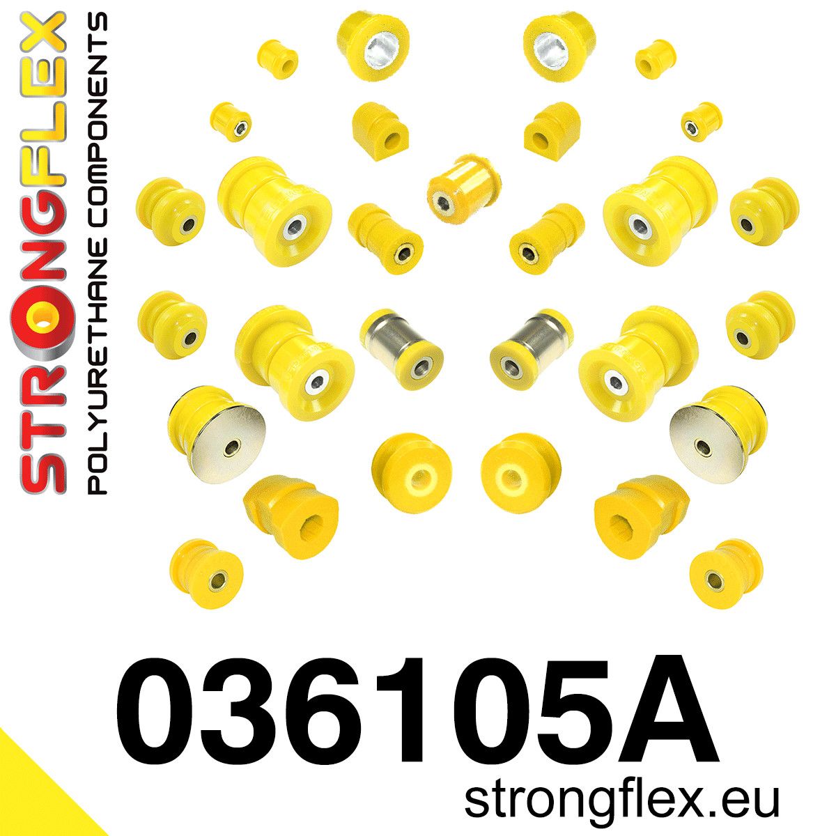 Kit complet bucse poliuretan Strongflex pentru suspensie SPORT - BMW Seria 3 - 036105A