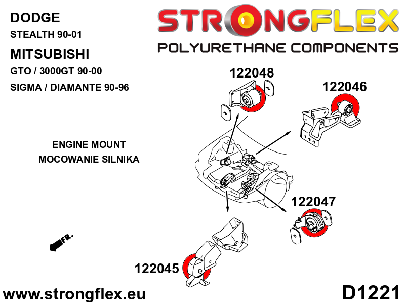 Bucsa poliuretan Strongflex tampon motor spate - Mitsubishi GTO / 3000GT - 122046B