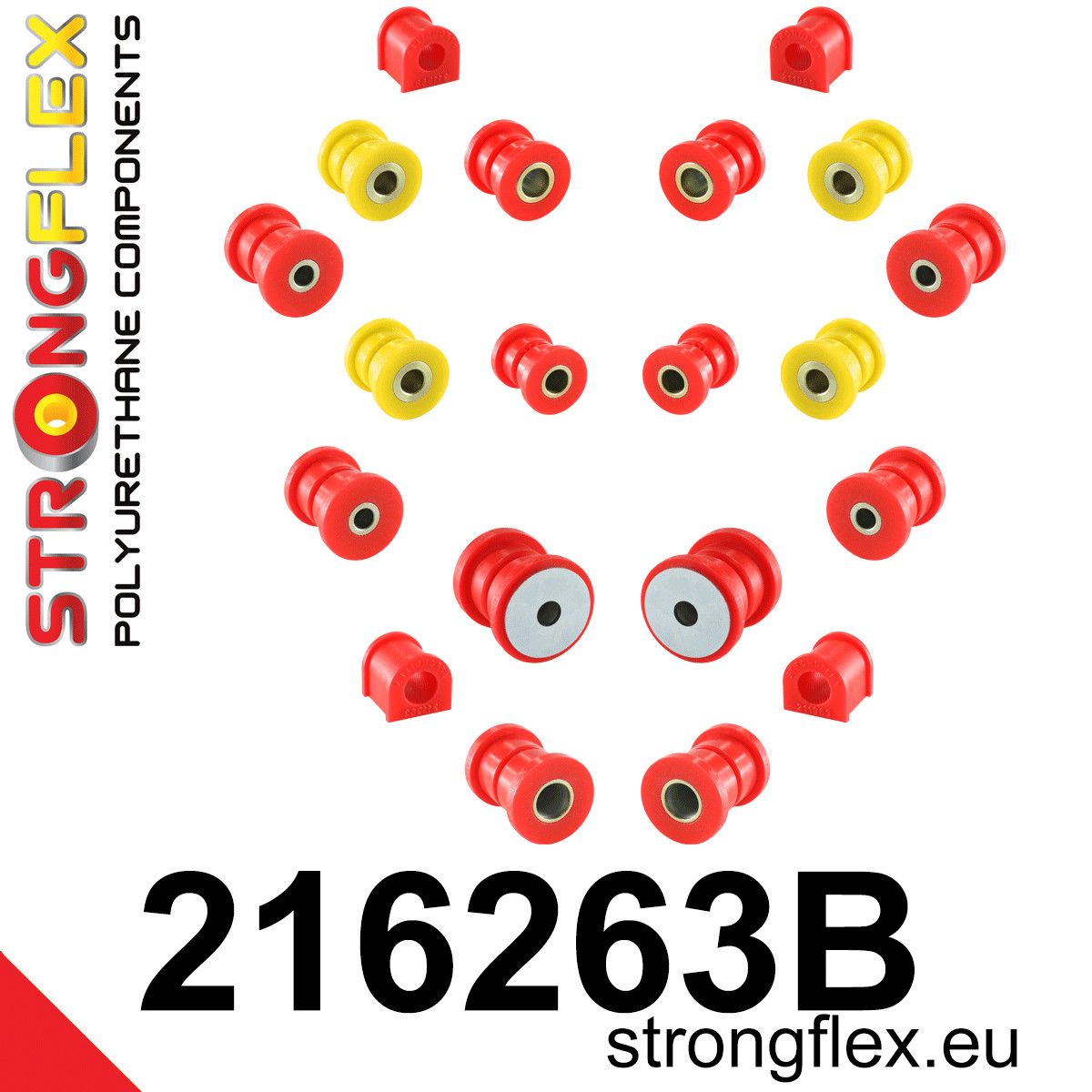 Kit complet bucse poliuretan Strongflex pentru suspensie - Toyota Celica - 216263B