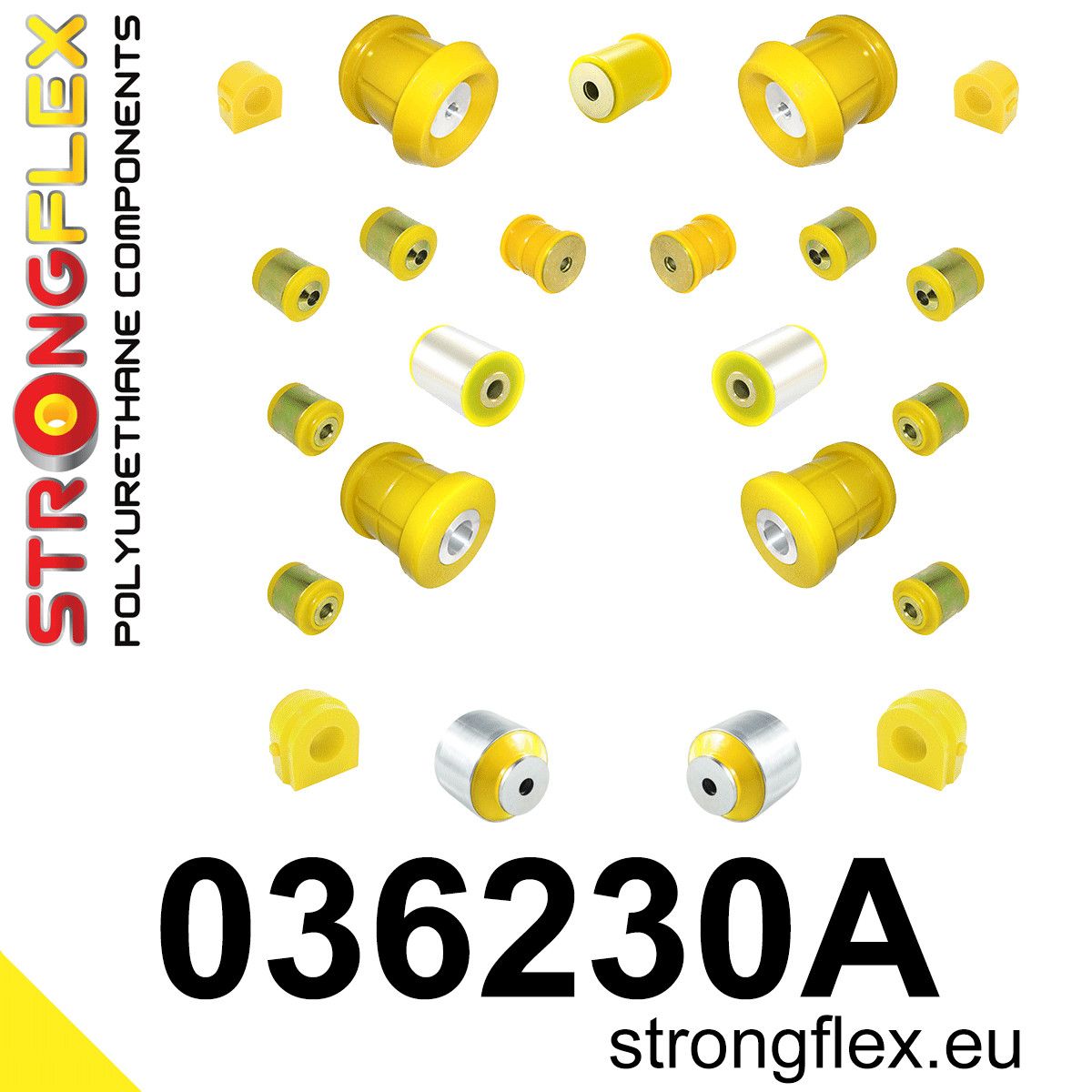 Kit complet bucse poliuretan Strongflex pentru suspensie SPORT - BMW Seria 1, Seria 3 - 036230A