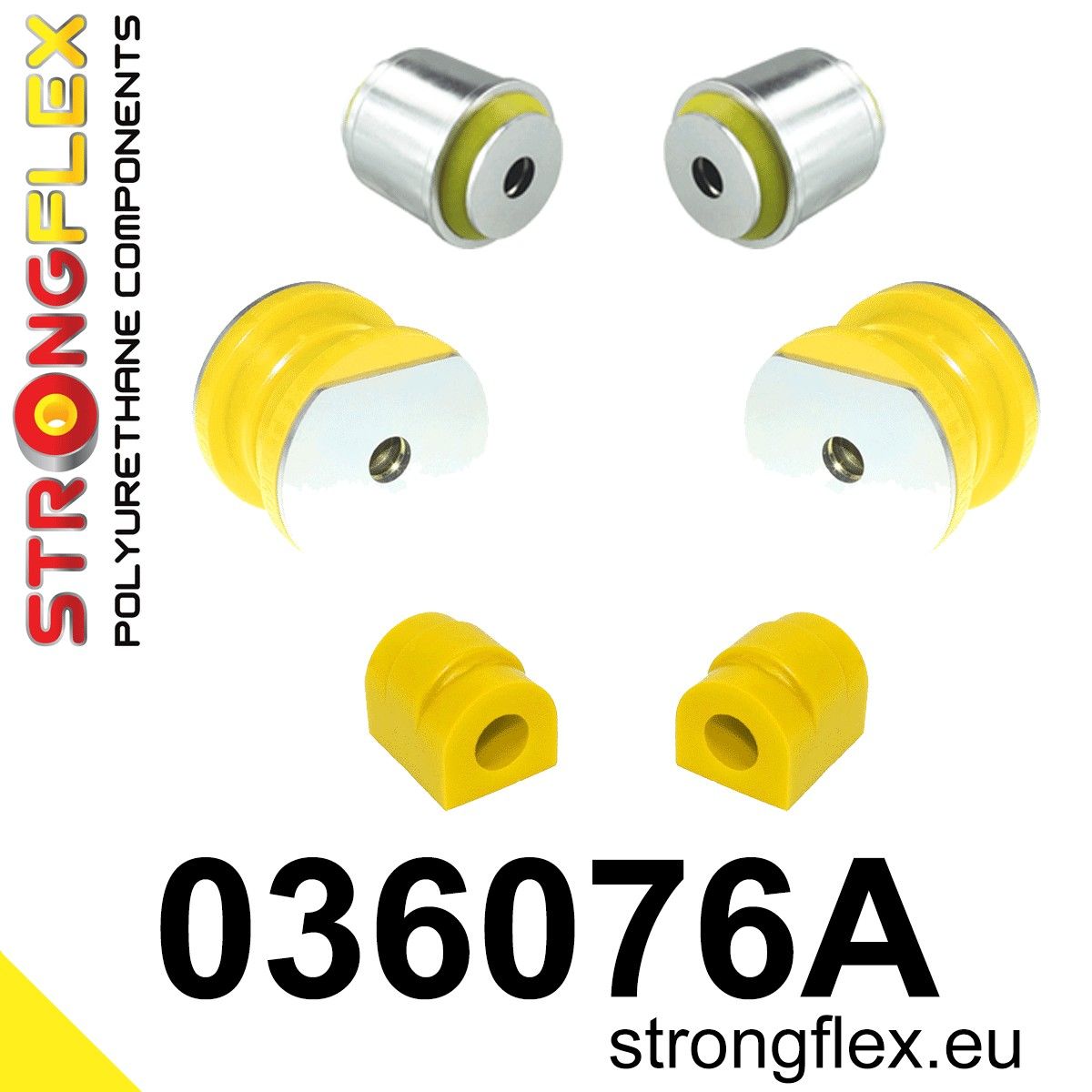 Kit bucse poliuretan Strongflex suspensie fata SPORT - BMW Seria 5, Seria 6 - 036076A