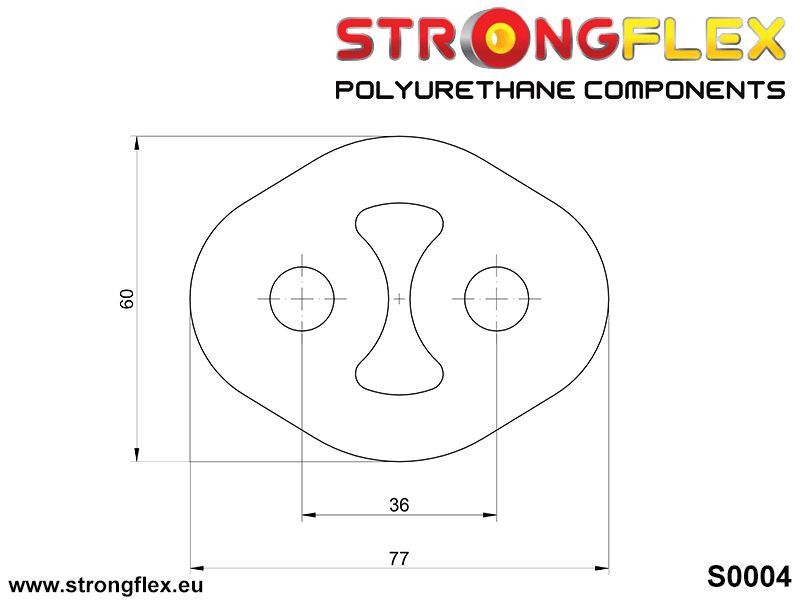 Suport poliuretan Strongflex esapament hanger 36mm - Subaru Impreza - 000004B