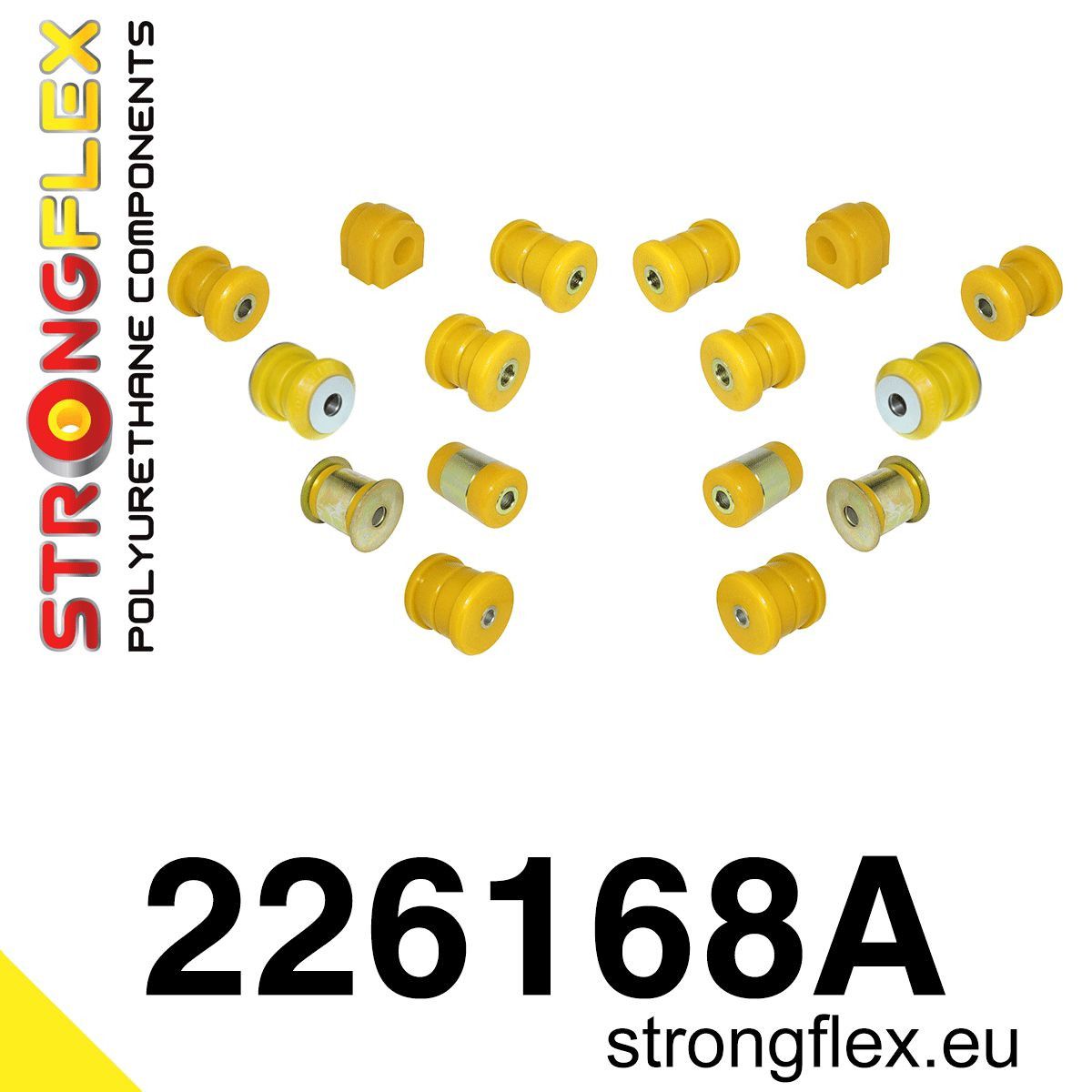 Kit bucse poliuretan Strongflex suspensie spate SPORT - Audi A3 / S3 / RS3, TT / TTS / TTRS / Seat Leon - 226168A