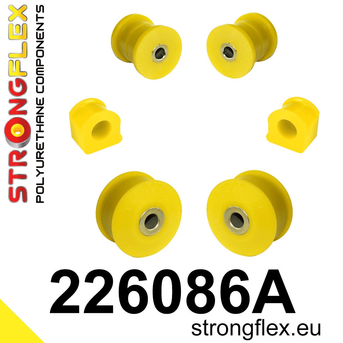 Kit bucse poliuretan Strongflex suspensie fata SPORT - Audi A3 / S3 / RS3, TT / TTS / TTRS / Seat Leon / Volkswagen Golf - 226086A