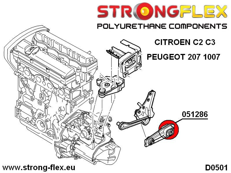 Tampon poliuretan Strongflex motor posterioara inferioara inserts - Peugeot 207, 208 - 051286B