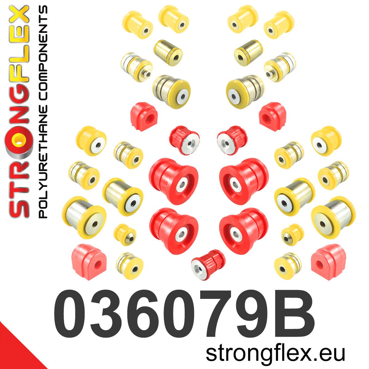 Kit complet bucse poliuretan Strongflex pentru suspensie - BMW Seria 5 - 036079B