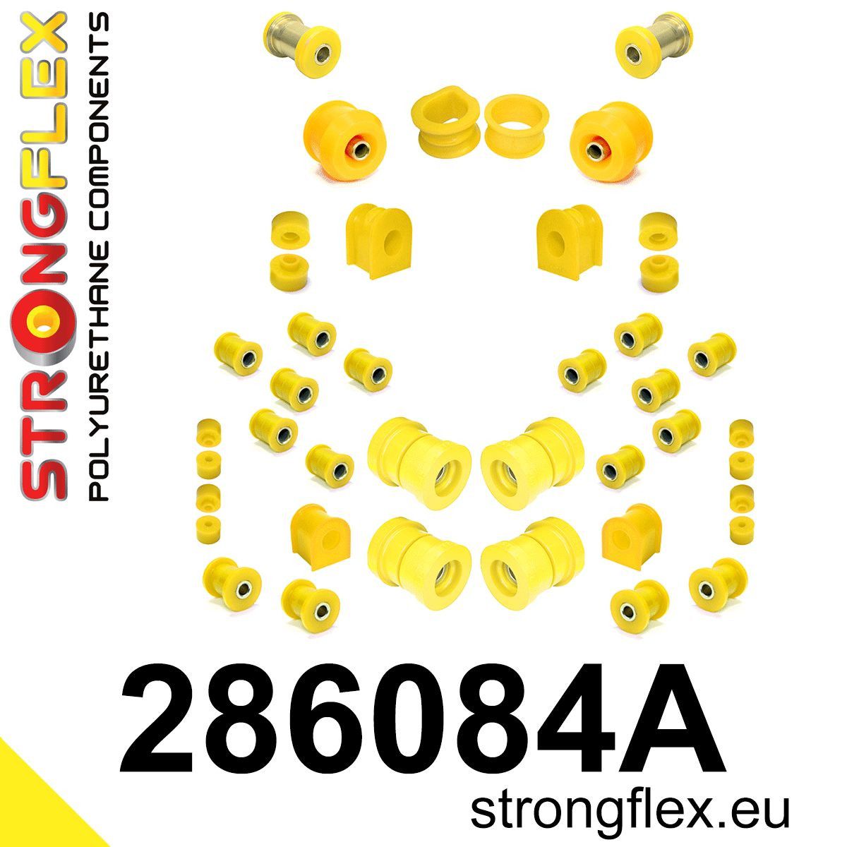 Kit complet bucse poliuretan Strongflex pentru suspensie SPORT - Nissan Silvia / 200SX - 286084A