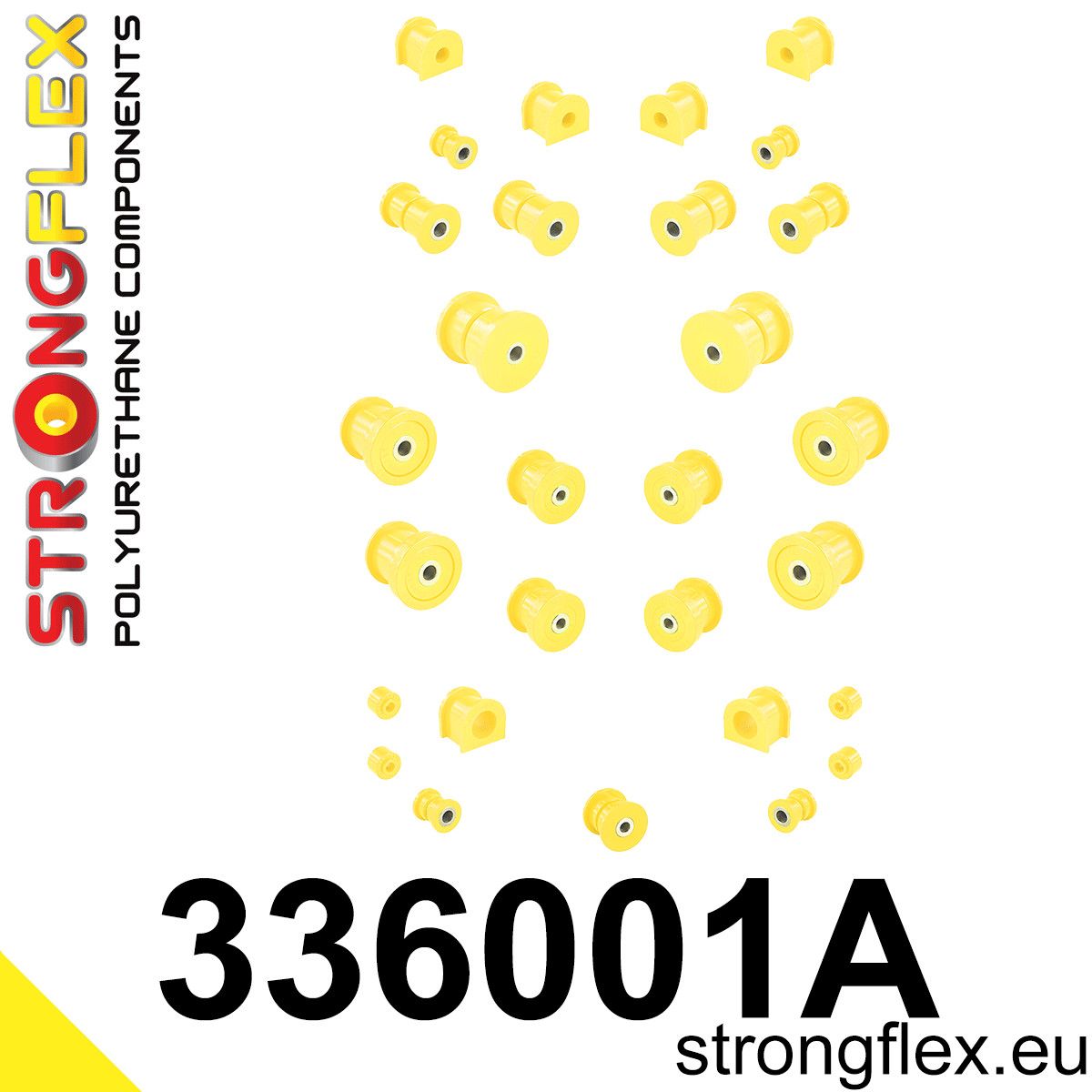 Kit complet bucse poliuretan Strongflex pentru suspensie SPORT - Jeep Cherokee - 336001A