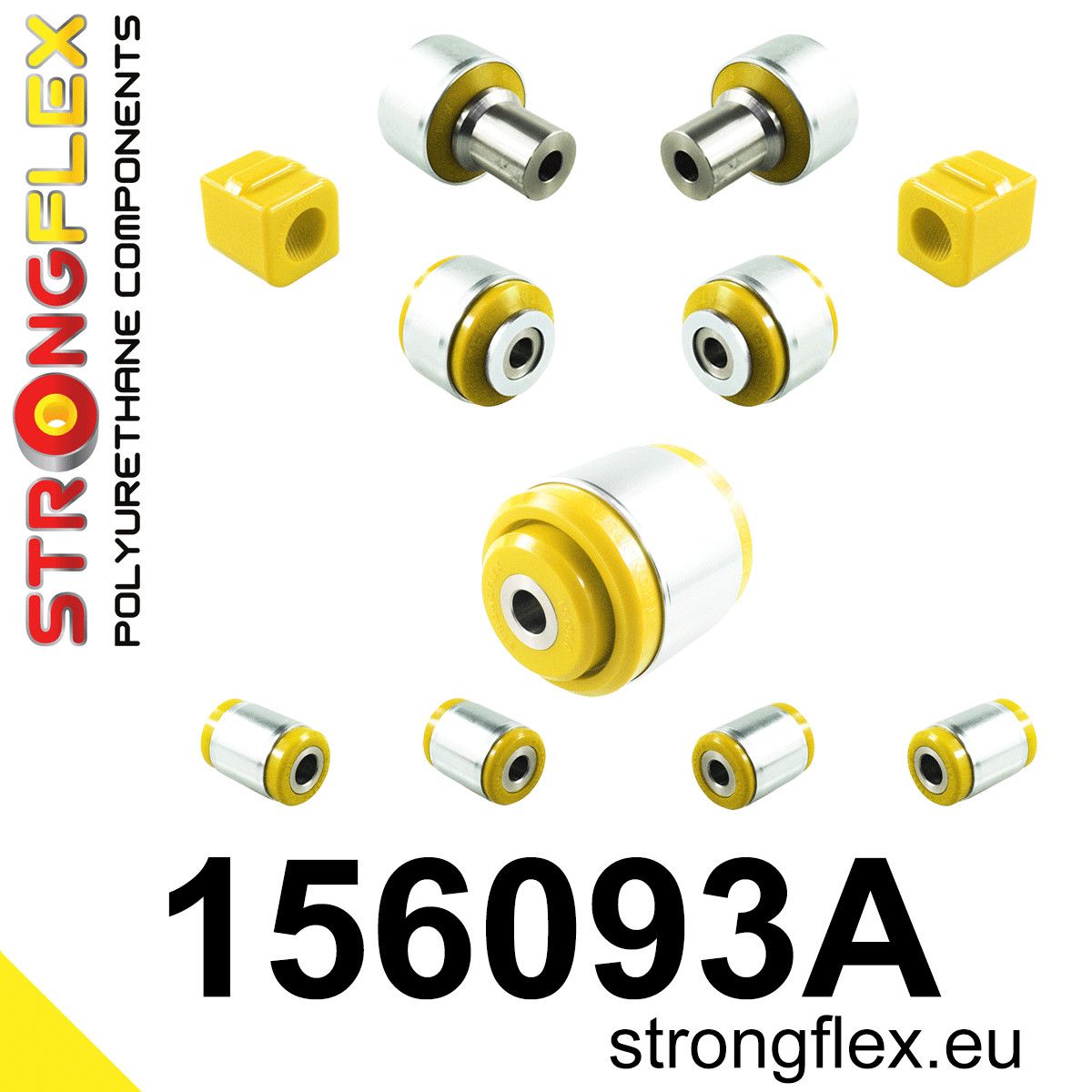 Kit bucse poliuretan Strongflex suspensie fata si punte spate SPORT - Renault Twingo - 156093A