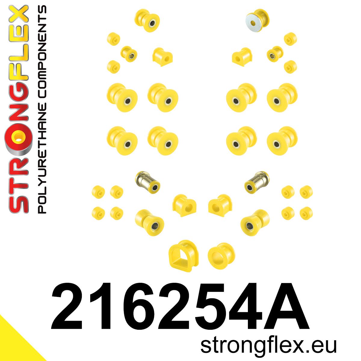 Kit complet bucse poliuretan Strongflex pentru suspensie SPORT - Toyota Corolla - 216254A