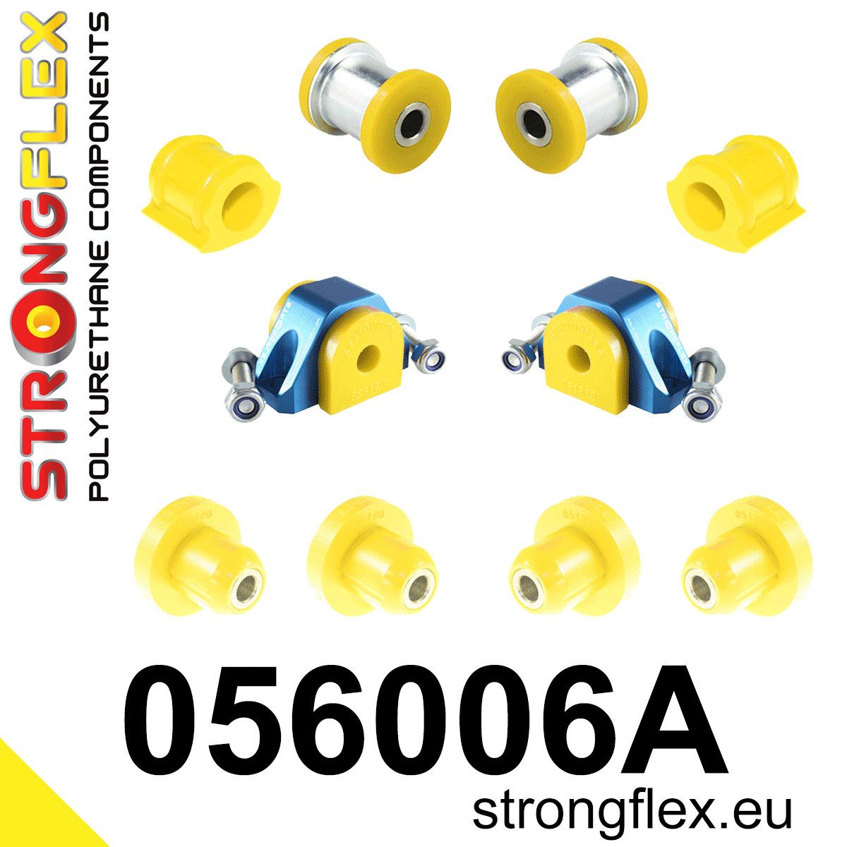 Kit bucse poliuretan Strongflex suspensie fata si punte spate SPORT - Peugeot 106 - 056006A