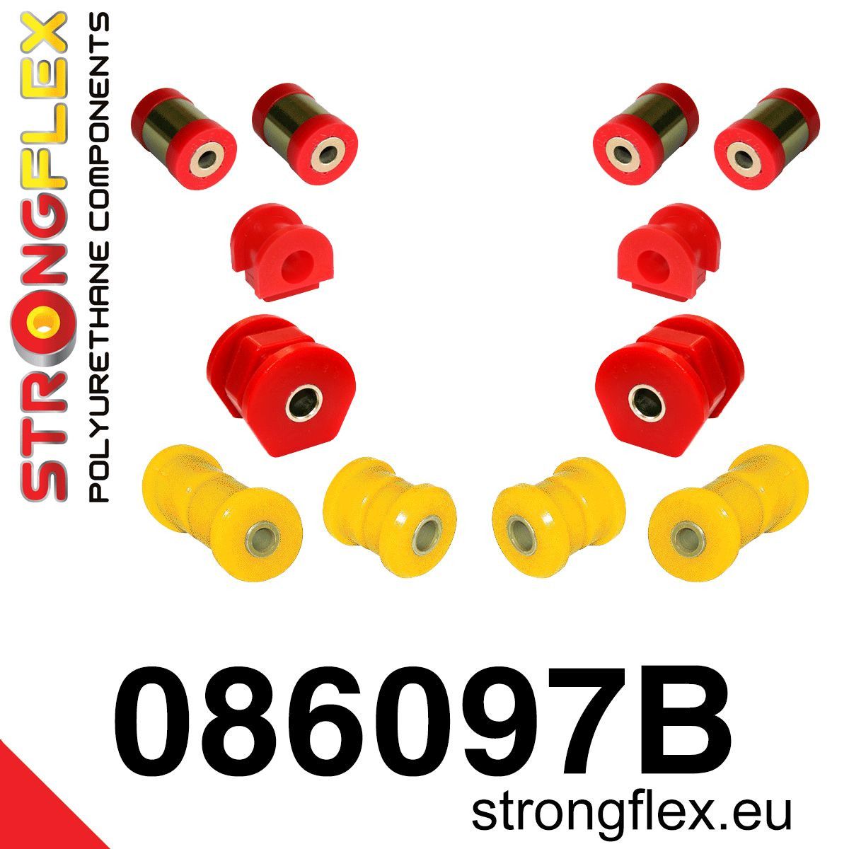 Kit bucse poliuretan Strongflex suspensie fata - Honda Civic - 086097B