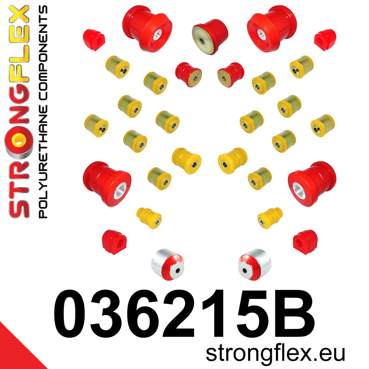 Kit complet bucse poliuretan Strongflex pentru suspensie - BMW Seria 1, Seria 3 - 036215B