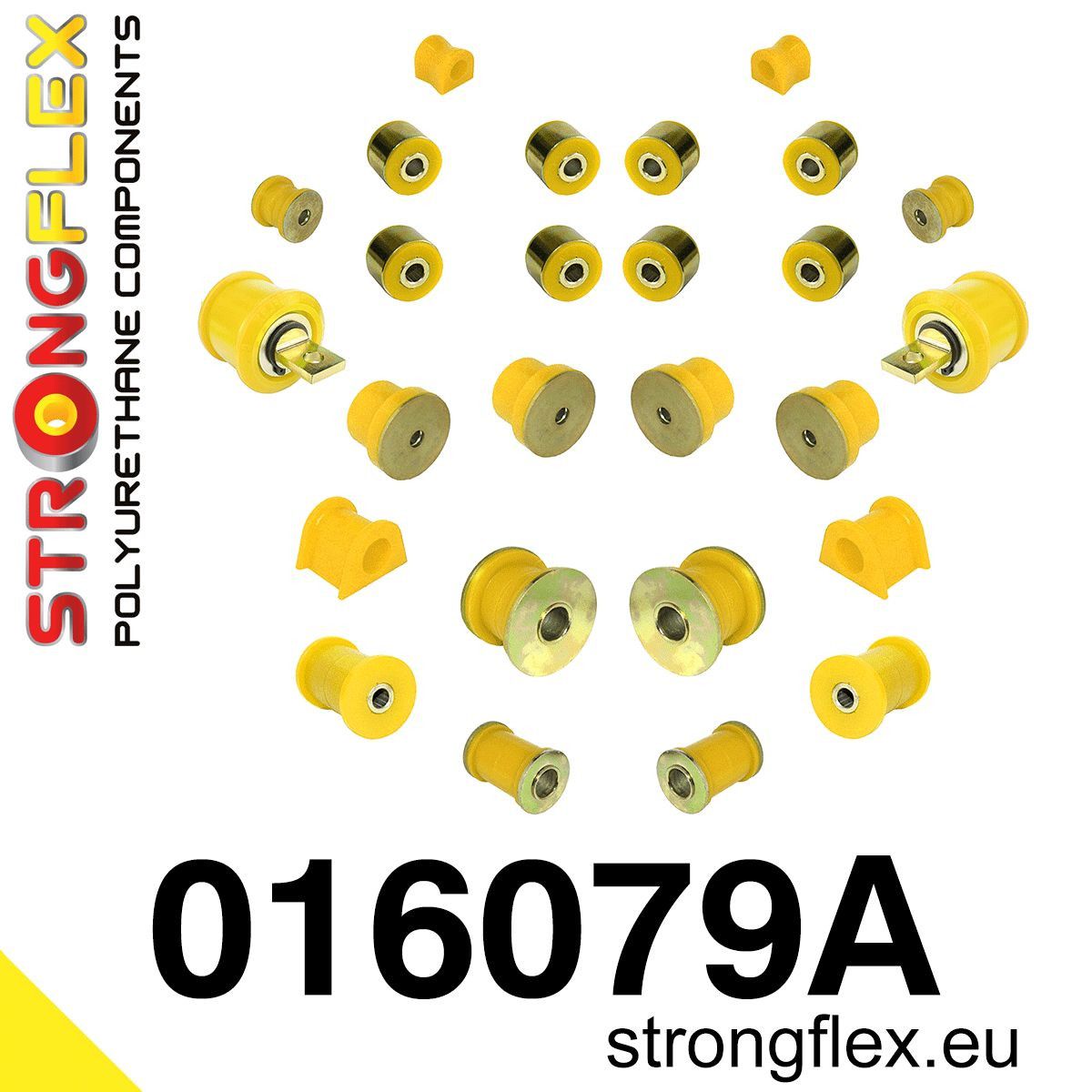 Kit complet bucse poliuretan Strongflex pentru suspensie SPORT - Alfa Romeo 147, 156, GT - 016079A