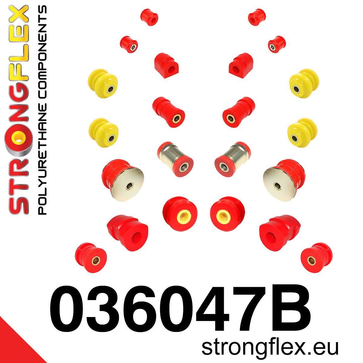 Piesa poliuretan Strongflex - frontala and Kit bucse suspensie spate - BMW Seria 3 - 036047B