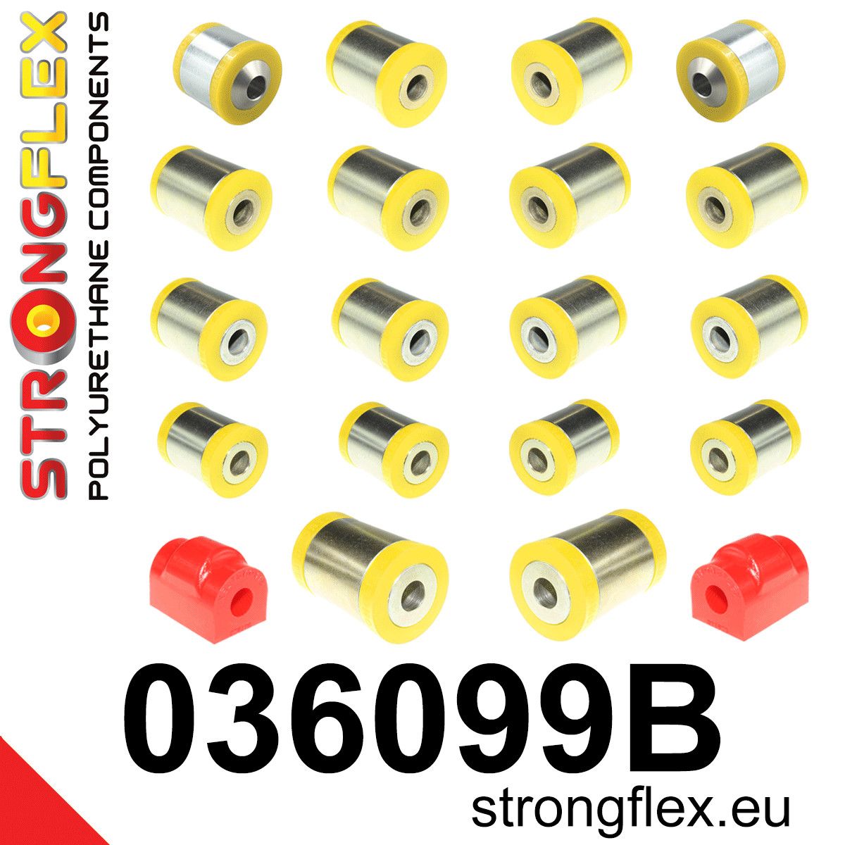 Kit bucse poliuretan Strongflex suspensie spate - BMW Seria 2, Seria 3, Seria 4, Z4 / Toyota Supra - 036099B