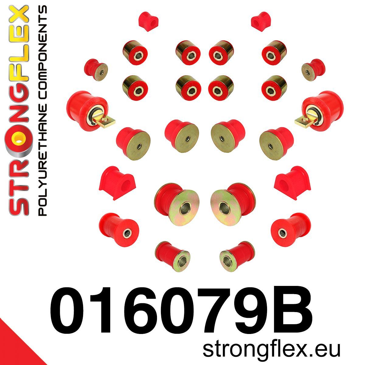 Kit complet bucse poliuretan Strongflex pentru suspensie - Alfa Romeo 147, 156, GT - 016079B