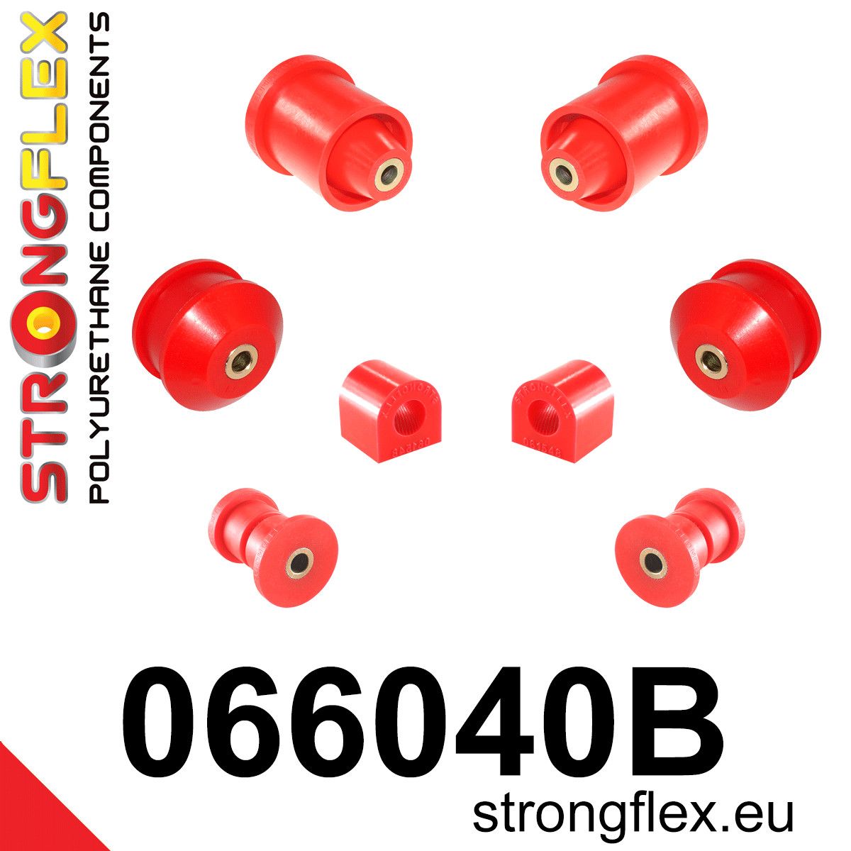 Kit bucse poliuretan Strongflex suspensie fata si punte spate - Alfa Romeo Mito - 066040B