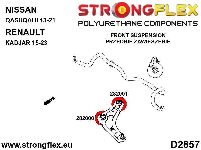 Bucsa poliuretan Strongflex posterioara brat suspensie fata SPORT - Renault Kadjar - 282001A