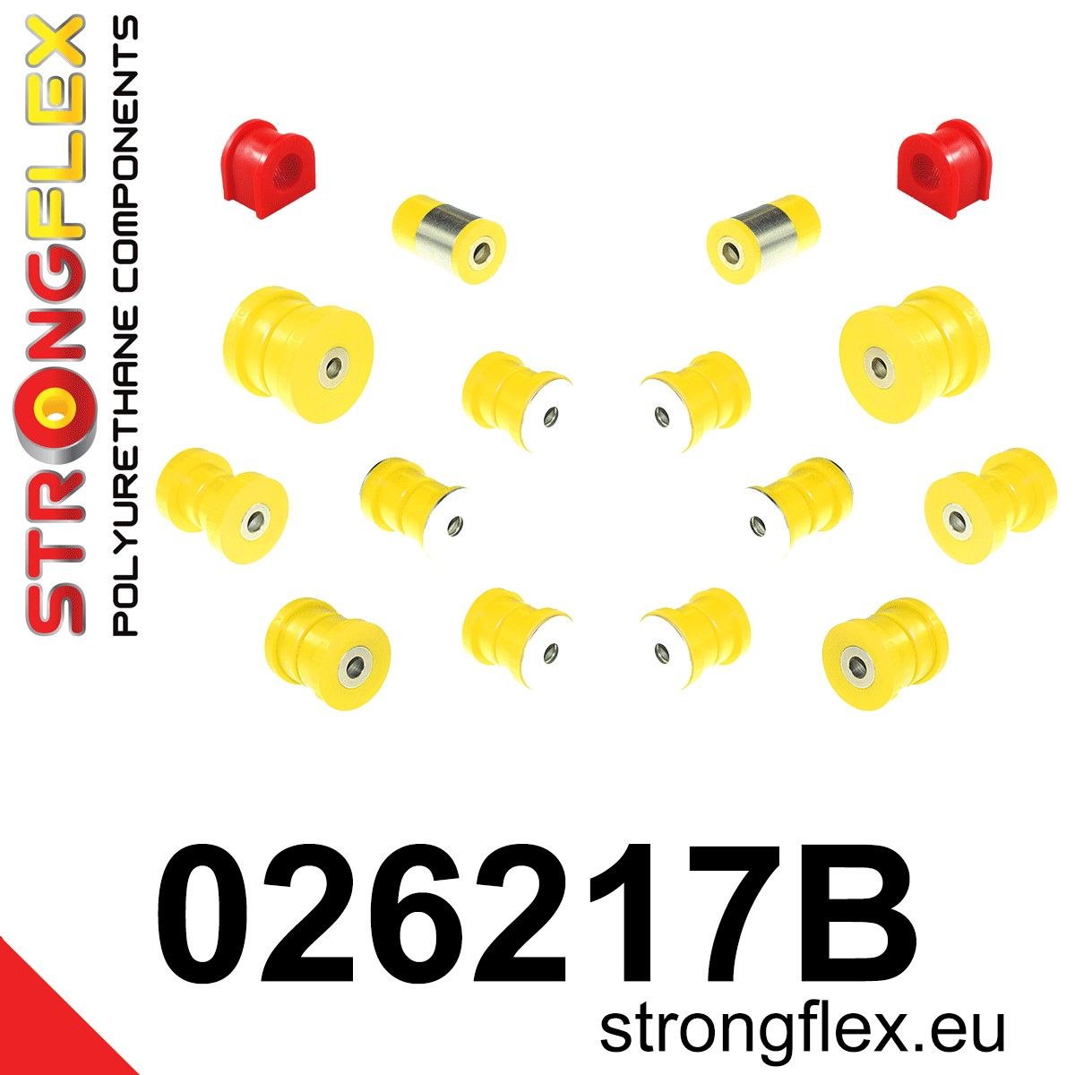 Kit bucse poliuretan Strongflex suspensie spate - Audi 80 / 90 / S2 / RS2, A4 / S4 / RS4 - 026217B
