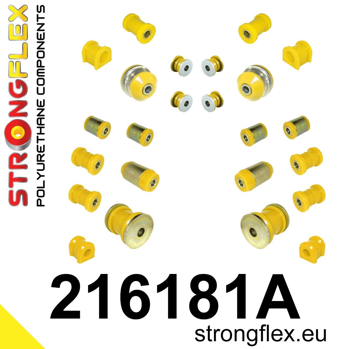 Kit complet bucse poliuretan Strongflex pentru suspensie SPORT - Toyota Celica - 216181A