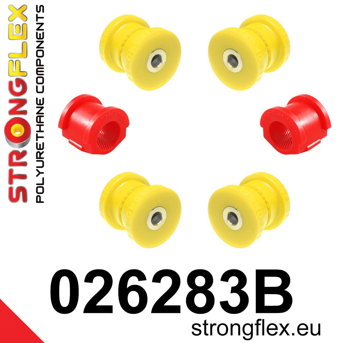 Kit bucse poliuretan Strongflex suspensie fata - Audi 80 / 90 / S2 / RS2 - 026283B