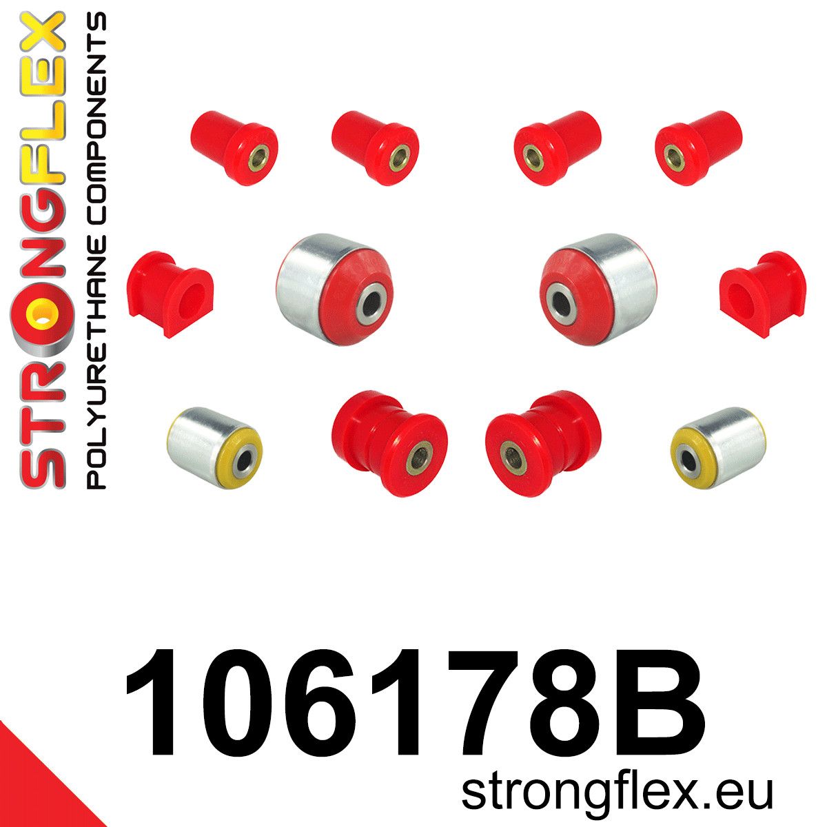 Kit bucse poliuretan Strongflex suspensie fata - Mazda MX-5 / Miata / Roadster - 106178B